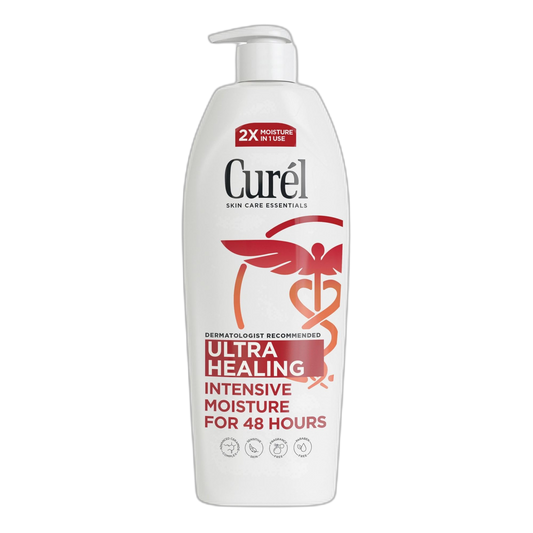 Curel Ultra Healing Intensive Fragrance-Free Lotion For Extra-Dry Skin, Dermatologist Recommended, Ideal for Sensitive Skin, Cruelty Free, Paraben Free, 20 Oz