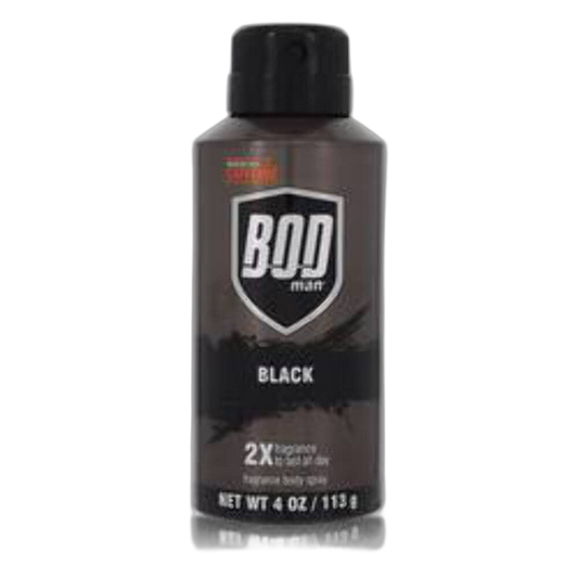 BOD man Black Fragrance Body Spray for Men, 8 Fl Oz