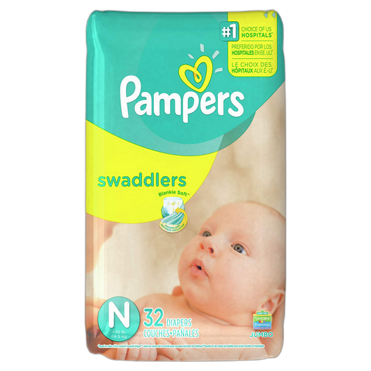 Pampers Swaddlers Diapers Size N Jumbo Pack 32 ct