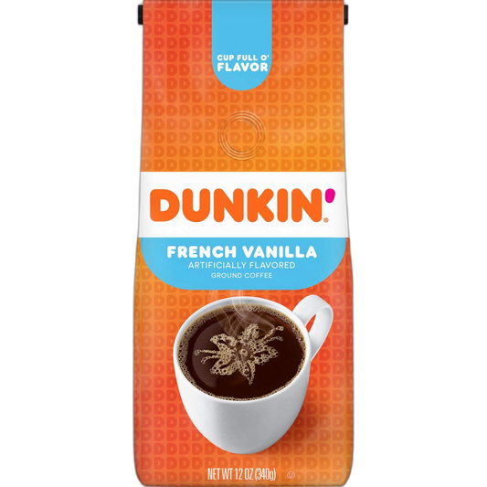 Dunkin' French Vanilla Flavored Ground Coffee, 12 Ounce (Pack of 1)