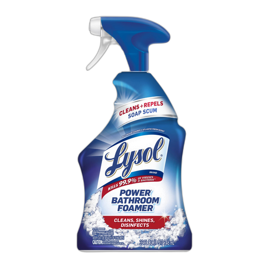 Lysol Power Foaming Cleaning Spray for Bathrooms, Foam Cleaner for Bathrooms, Showers, Tubs, 32oz