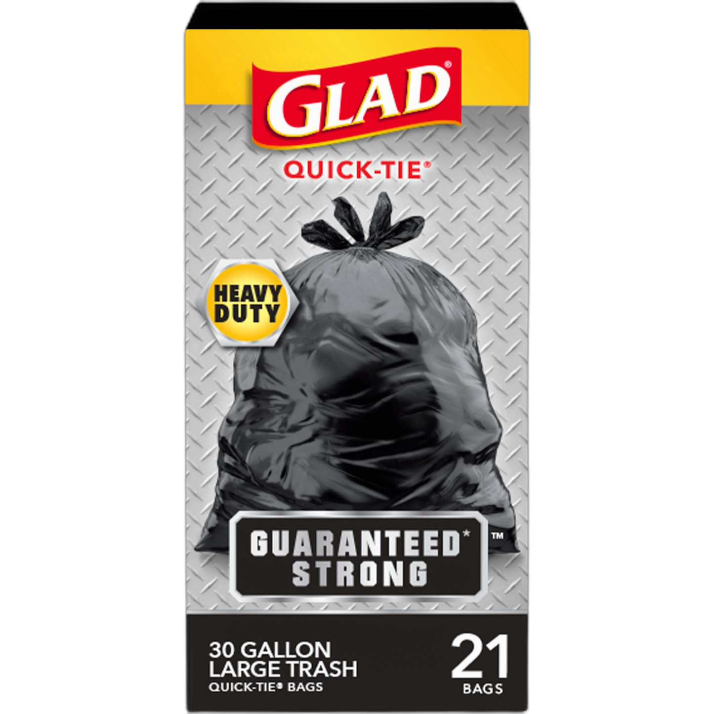 Glad Large 30 Gallon Trash Bags, Unscented Heavy Duty Garbage Bags, Forceflex with Drawstring, 25 Count (Packaging May Vary)