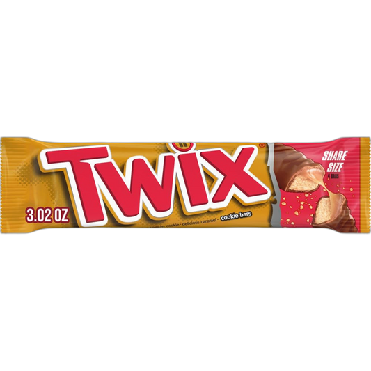 TWIX Milk Chocolate Caramel Cookie Candy Bars, Share Size, 3.02 Oz