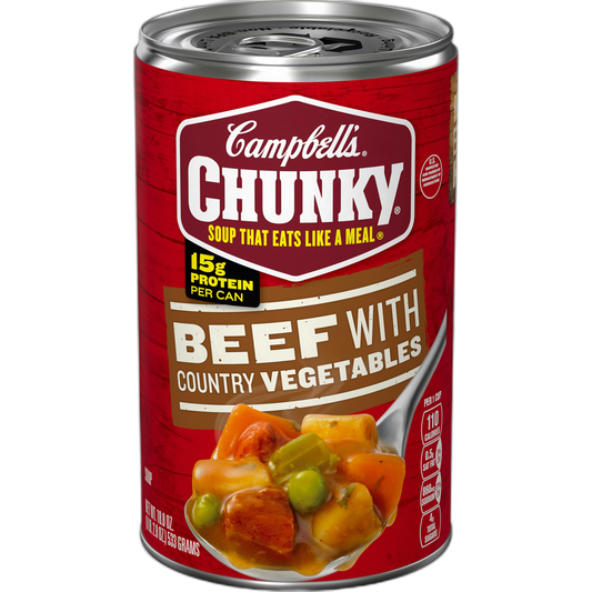 Campbell’s Chunky Soup, Beef Soup with Country Vegetables, 18.8 Oz Can
