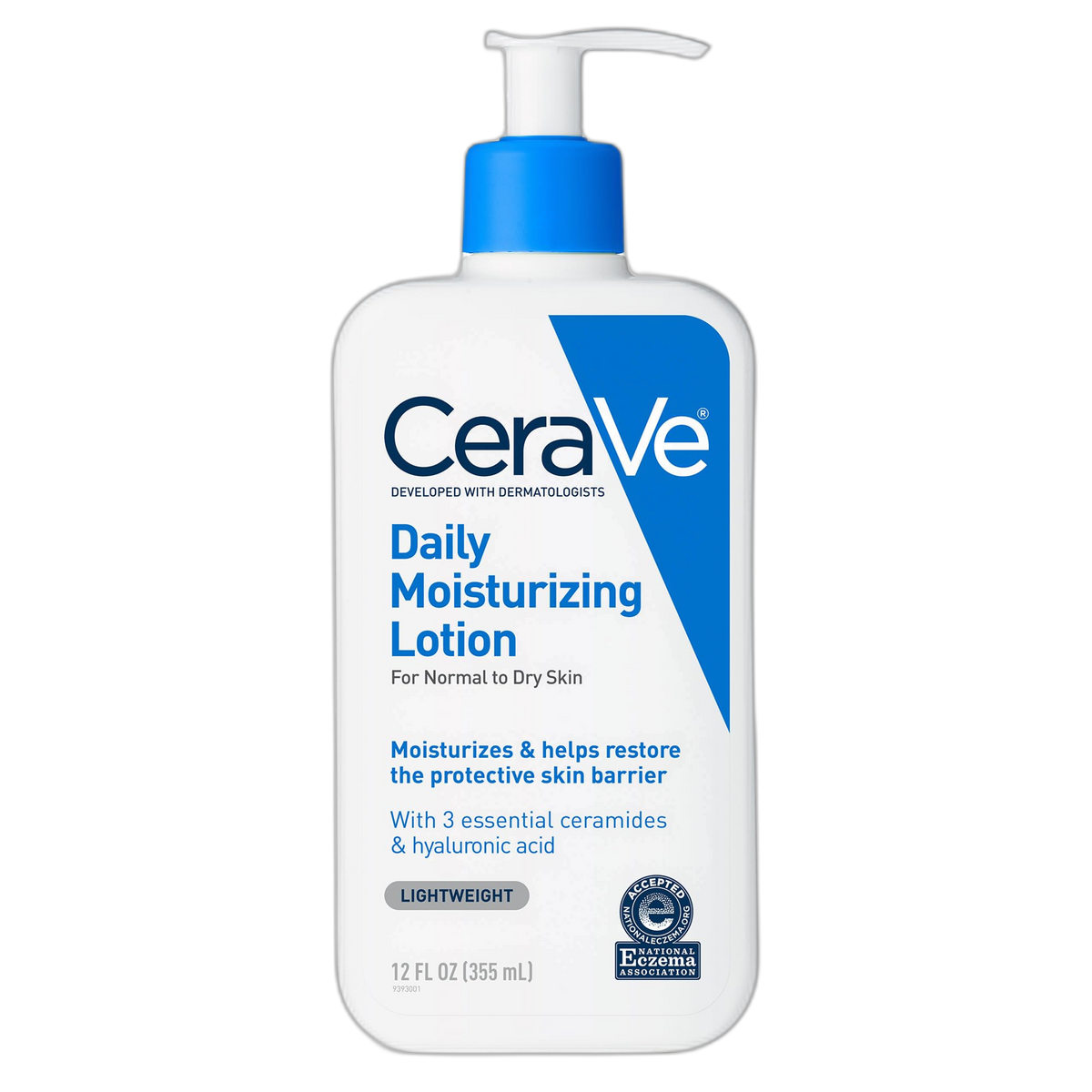CeraVe Daily Moisturizing Lotion for Dry Skin, Body Lotion & Face Moisturizer with Hyaluronic Acid and Ceramides, Daily Moisturizer, Fragrance Free, Oil-Free, 12 Ounce