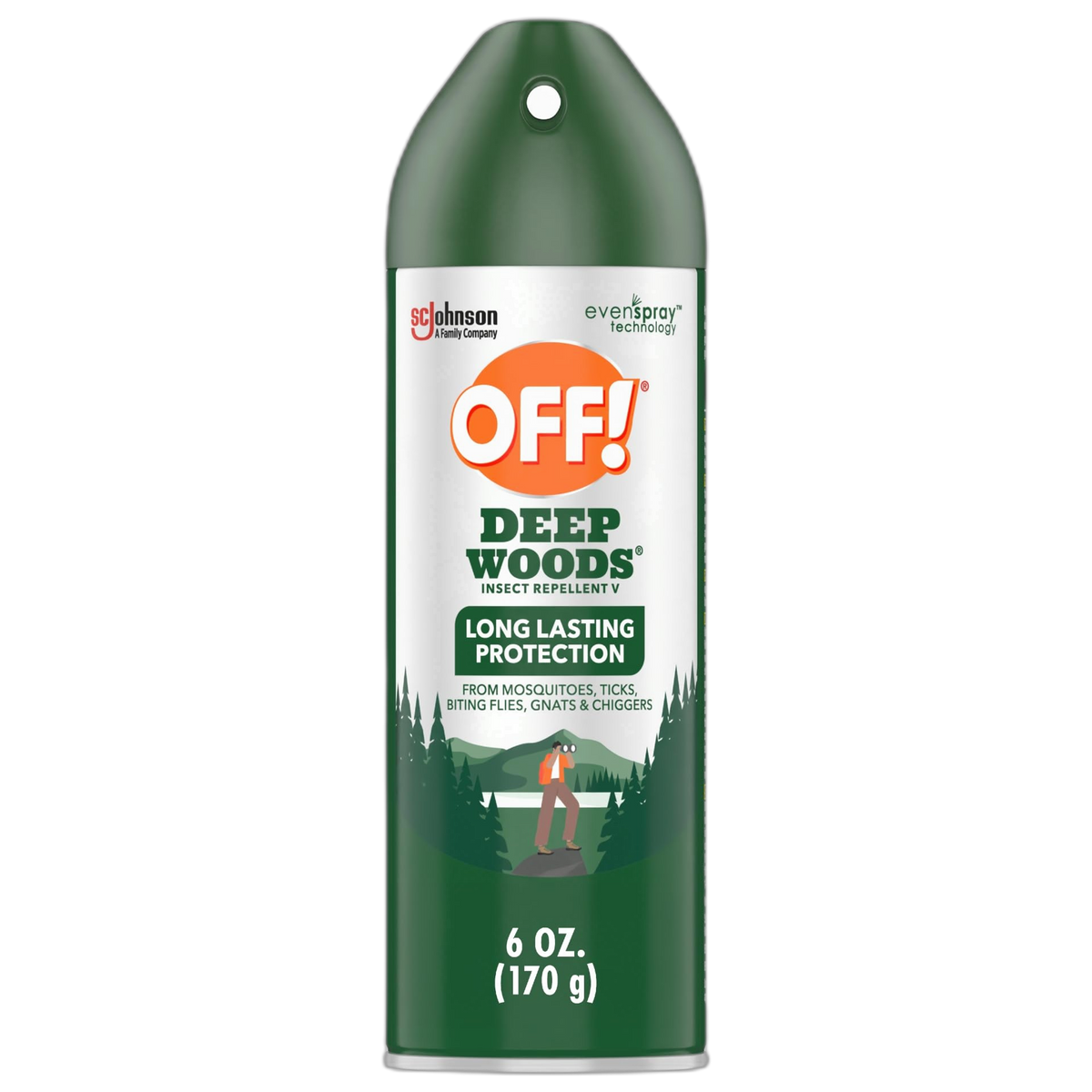 OFF! Deep Woods Insect Repellent Aerosol, Bug Spray with Long Lasting Protection from Mosquitoes, 6 oz
