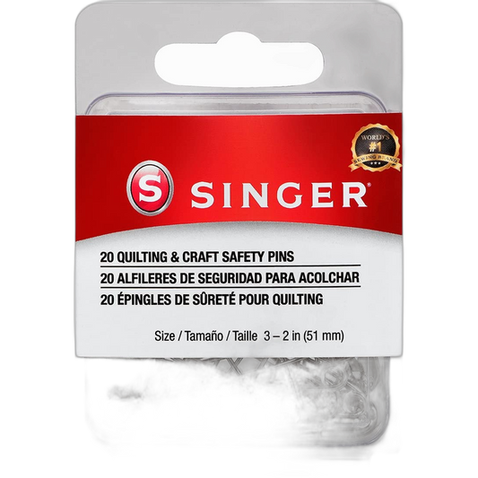 SINGER 00206 Quilting and Craft Safety Pins, Size 3, 20-Count,