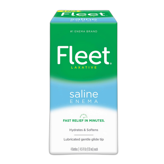 Fleet Laxative Saline Enema for Adult Constipation, 4.5 fl oz, 4 Bottles