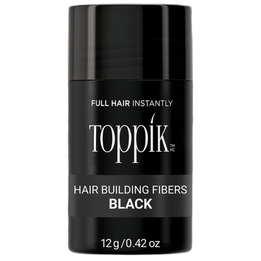 Toppik Hair Building Fibers, Black, 12g Fill In Fine or Thinning Hair, Instantly Thicker, Fuller Looking, 9 Shades for Men & Women, Keratin Protein Formula