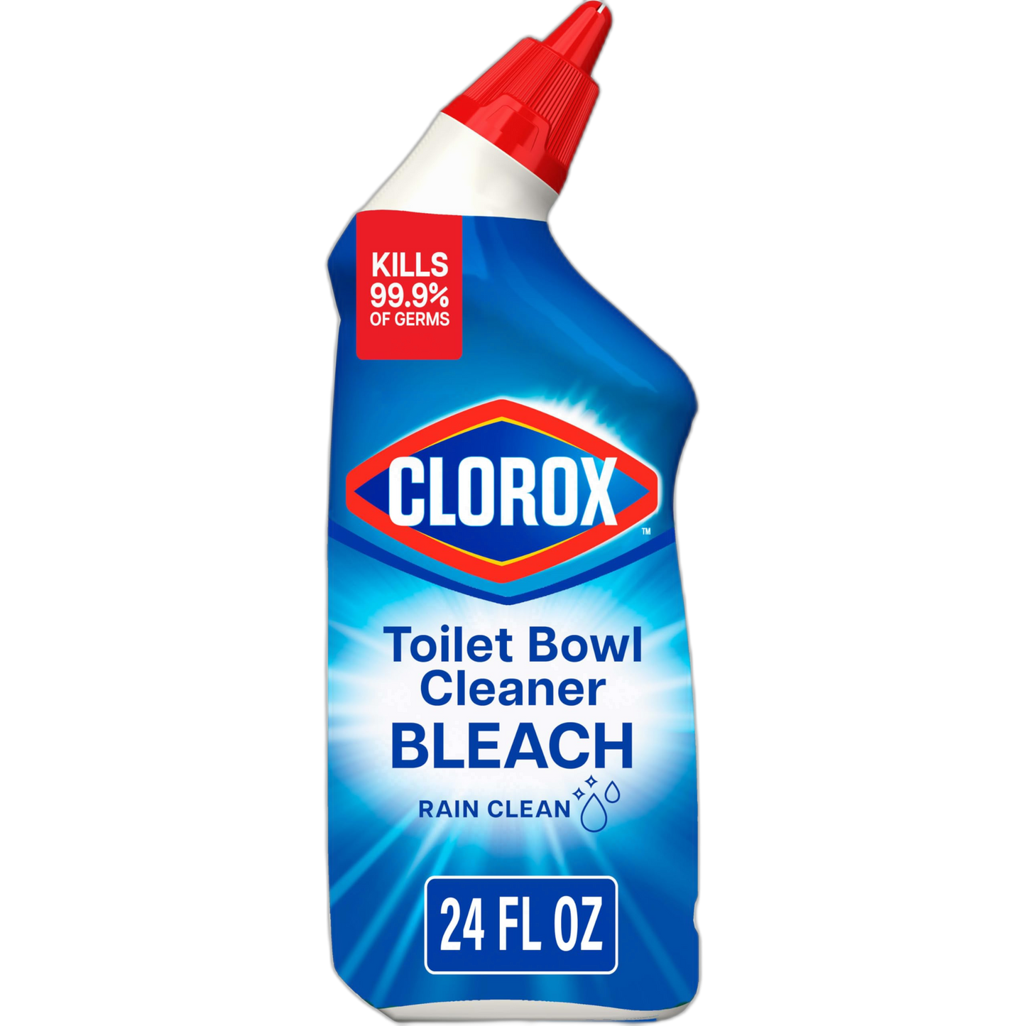Clorox Toilet Bowl Cleaner Bleach, Rain Clean, 24 Fluid Ounces (Package May Vary)