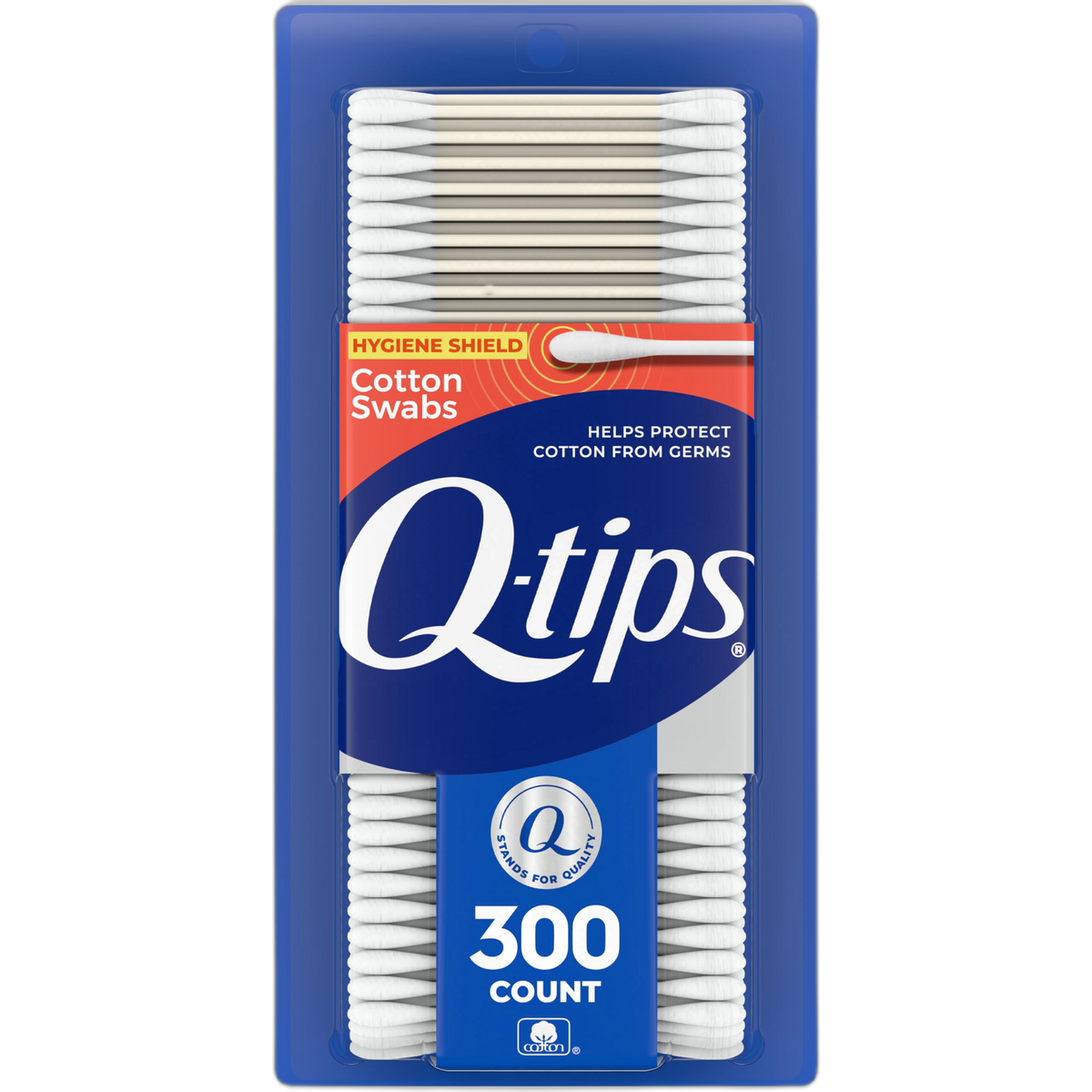 Q-tips Cotton Swabs, Hygiene Shield, For First Aid, Beauty and Baby, 100% Cotton, 300 Count