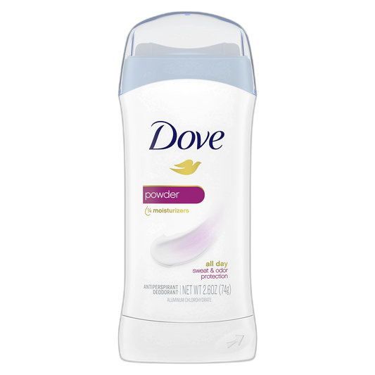 Dove Invisible Solid Antiperspirant Deodorant Stick for Women, Powder, For All Day Underarm Sweat & Odor Protection 2.6 oz