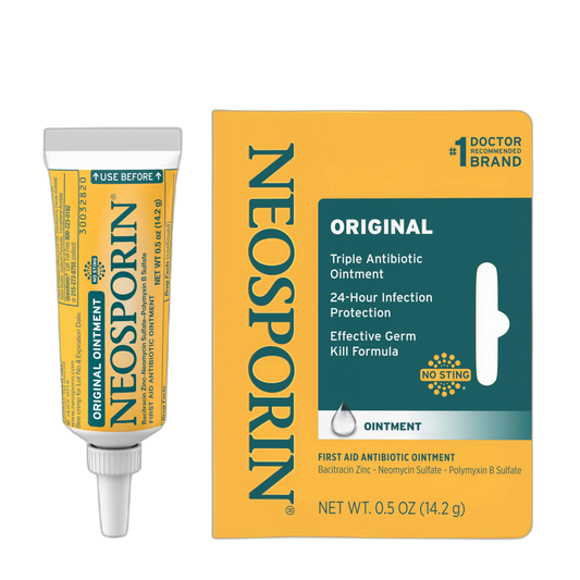 Neosporin Original First Aid Antibiotic Ointment with Bacitracin Zinc for Infection Protection, Wound Care Treatment & Scar Appearance Minimizer for Minor Cuts, Scrapes and Burns,.5 oz