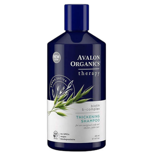 Avalon Organics Biotin Shampoo - Therapy B-Complex Thickening Shampoo for an Energized Scalp & Fuller, Thicker-Looking Hair, 14 Fl Oz