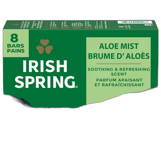 Irish Spring Aloe Bar Soap, (00035000141705), 3.7 Ounce (Pack of 8)