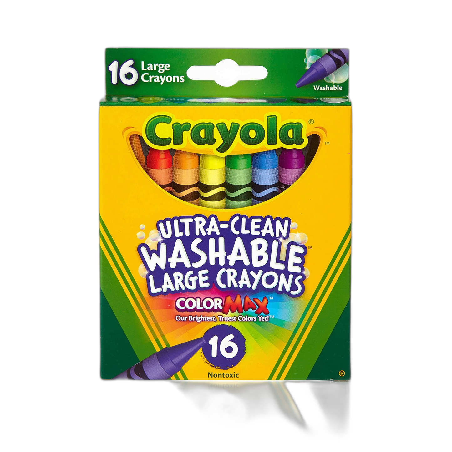 Crayola Ultra Clean Washable Crayons, Large Crayons for Toddlers, 16 Count, Gifts for Kids