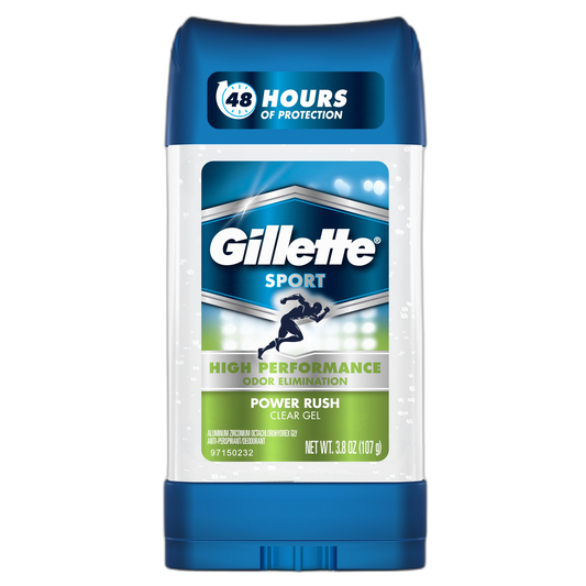 Gillette Anti-perspirant/deodorant Clear Gel, Power Rush, 4-Ounce Stick (Pack of 6) (packaging may vary)