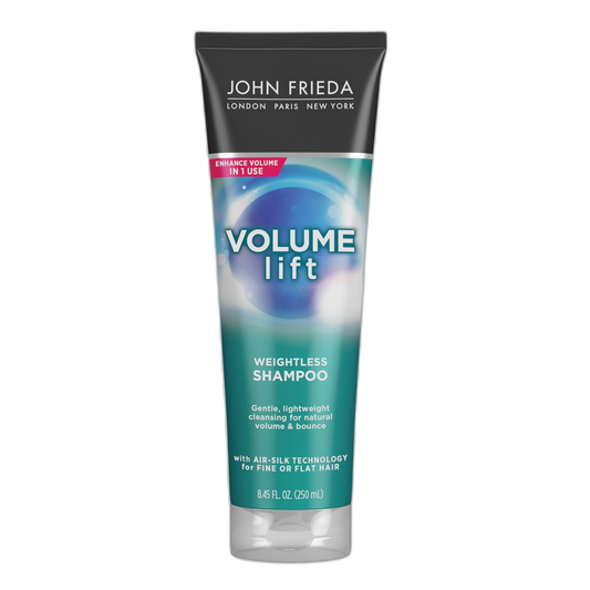 John Frieda Volume Lift Weightless Shampoo, Lightweight Volumizing Shampoo with Air-Silk Technology for Fine or Flat Hair, Adds Natural Fullness, Safe for Color-Treated Hair, 8.45 Oz