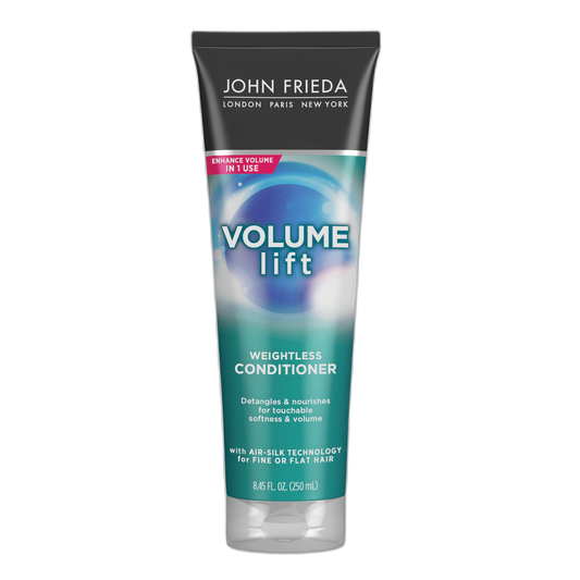 John Frieda Volume Lift Weightless Conditioner, Lightweight Volumizing Conditioner with Air-Silk Technology for Fine or Flat Hair, Adds Natural Fullness, Safe for Color-Treated Hair, 8.45 Oz