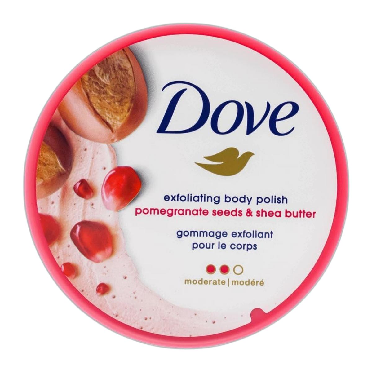 Dove Scrub Pomegranate & Shea Butter For Silky, Soft Skin Body Scrub Exfoliates and Provides Lasting Nourishment 10.5 oz