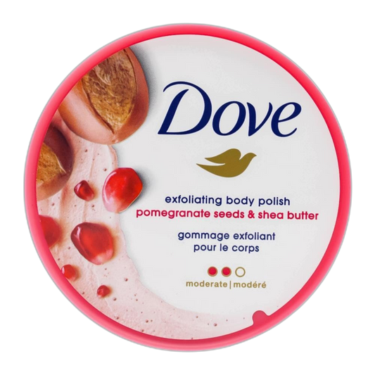 Dove Scrub Pomegranate & Shea Butter For Silky, Soft Skin Body Scrub Exfoliates and Provides Lasting Nourishment 10.5 oz