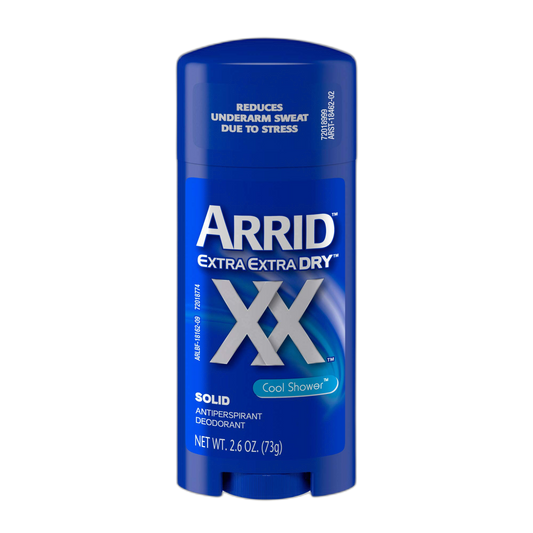 Arrid XX Extra Extra Dry Solid Antiperspirant Deodorant, Cool Shower, 2.6 oz , Pack of 6