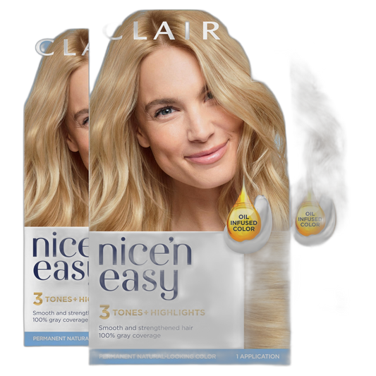 Clairol Nice'n Easy Permanent Hair Dye, 9 Light Blonde Hair Color, 3 Count