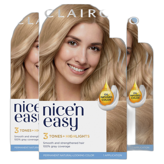 Clairol Nice'n Easy Permanent Hair Dye, 9A Light Ash Blonde Hair Color, 3 Count