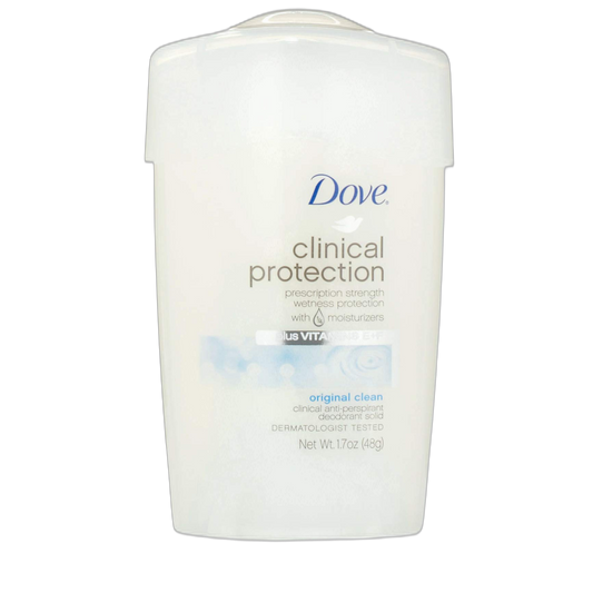 Dove Clinical Protection Antiperspirant/Deodorant, Original Clean, Stick, 1.7 Ounce (Pack of 2)