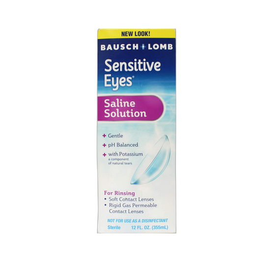 Bausch & Lomb Sensitive Eyes Saline Solution, 12-Ounce Bottles (Pack of 6) - Packaging May Vary