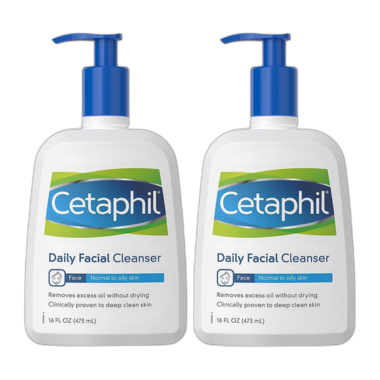 Face Wash by Cetaphil, Daily Facial Cleanser for Combination to Oily Sensitive Skin, 16 Ounce Pack of 2, Gentle Foaming Deep Clean Without Stripping