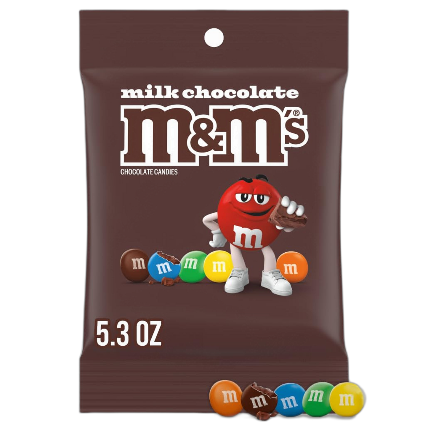 M&M'S Milk Chocolate Candy Peg Bag 5.3-Ounce (Pack of 12)