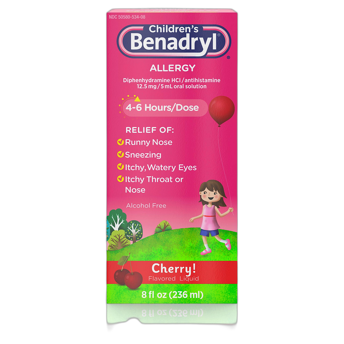 Children's Benadryl Allergy Liquid Cherry 8 oz