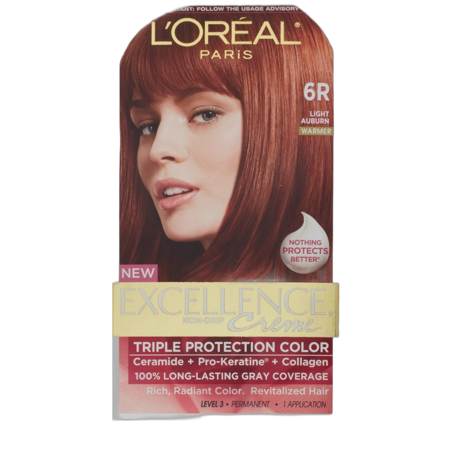 L'Oreal Paris Excellence Creme Triple Protection Hair Color, Light Auburn (Warmer) [6R] 1 ea (Pack of 3)