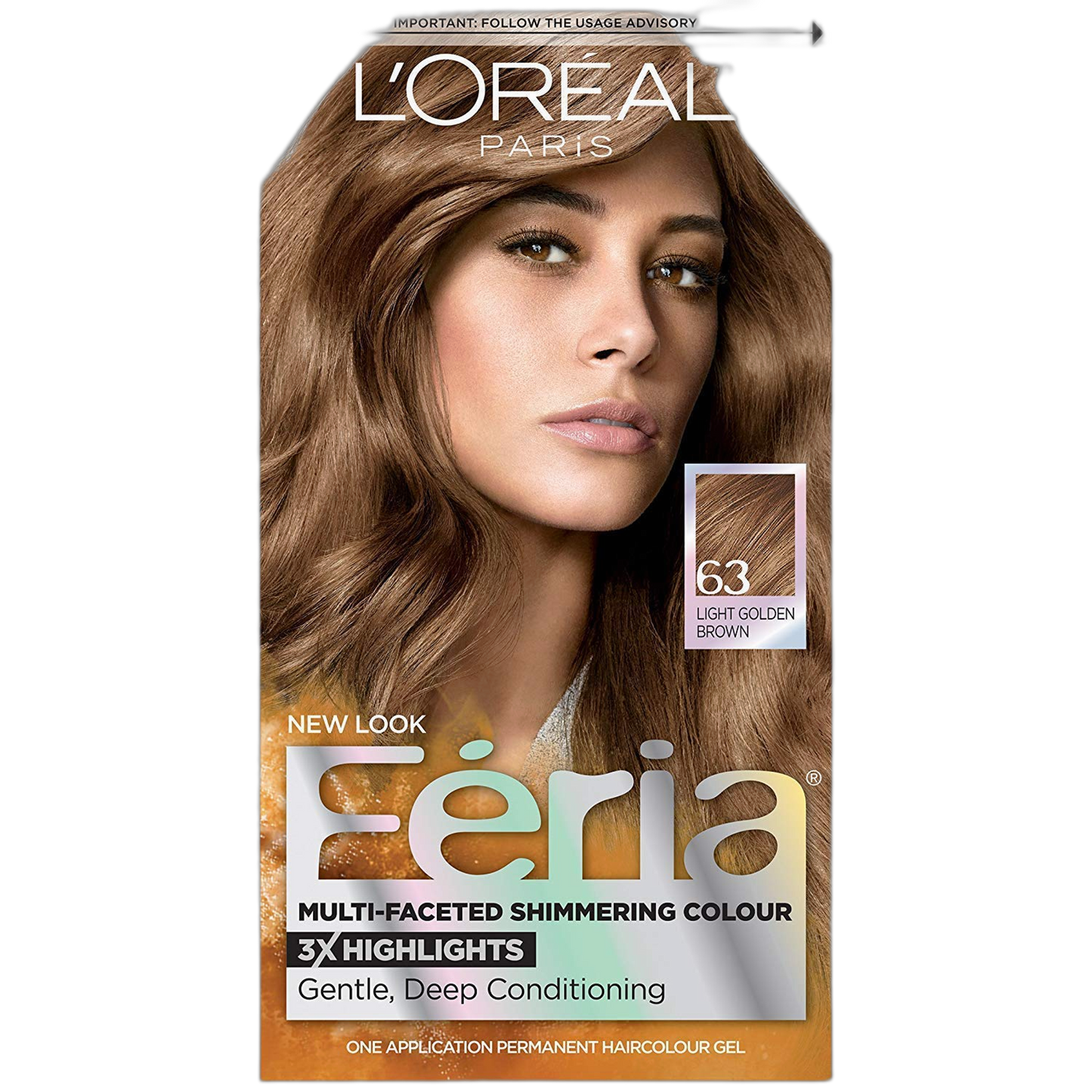 L'Oreal Paris Feria Multi-Faceted Shimmering Color, Light Golden Brown [63] 1 ea (Pack of 3)
