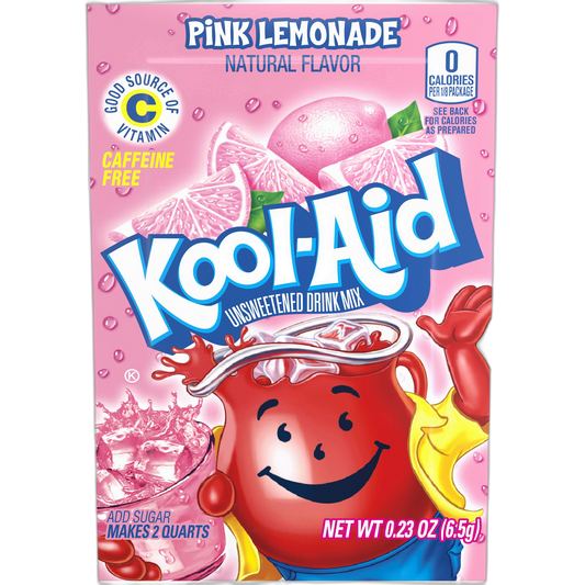 Kool-Aid Pink Lemonade Flavored Unsweetened Caffeine Free Powdered Drink Mix (96 Packets)