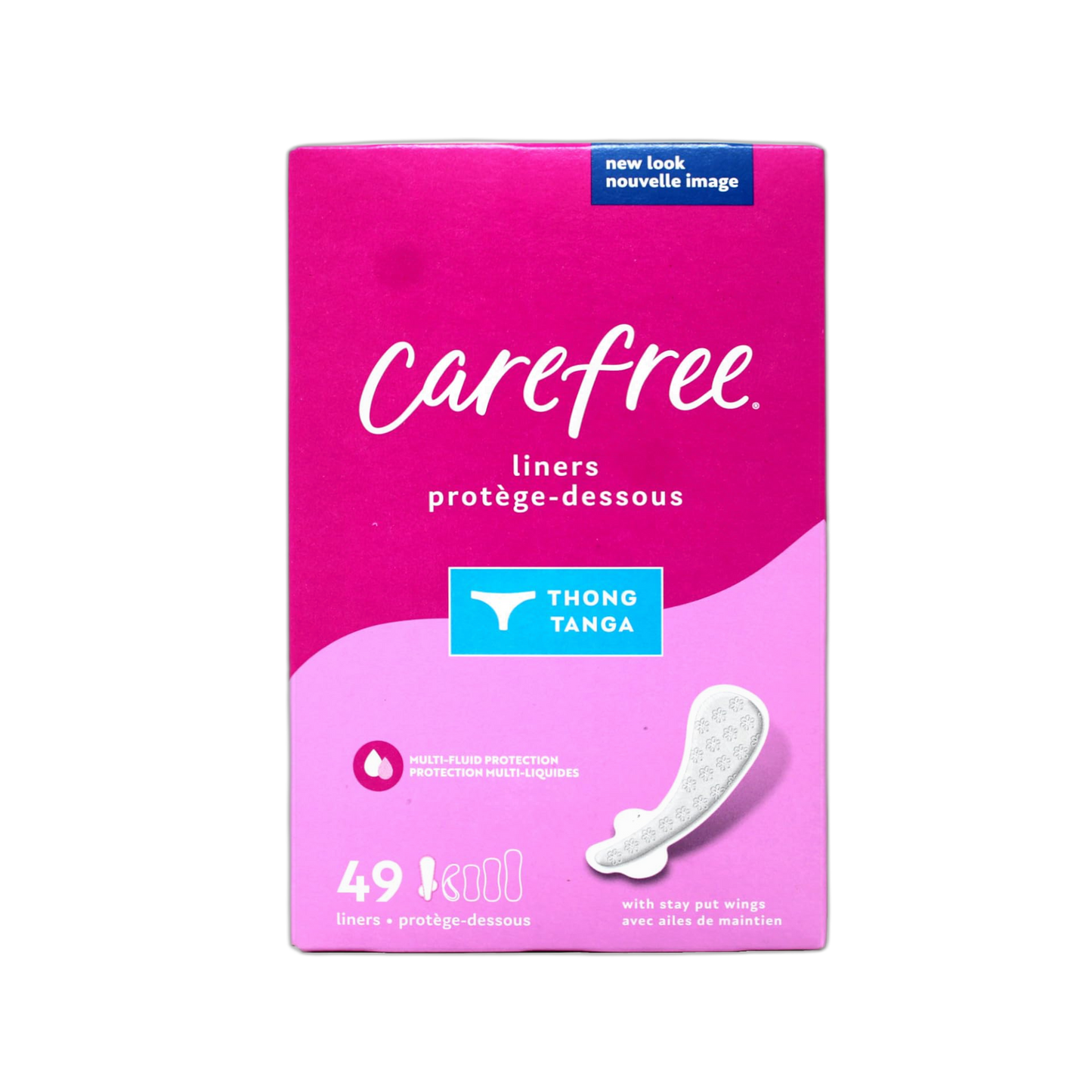 Carefree Thong Pantiliners, Unscented, 49 ct