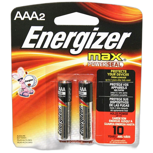 Energizer Max Alkaline Batteries AAA 2 Each