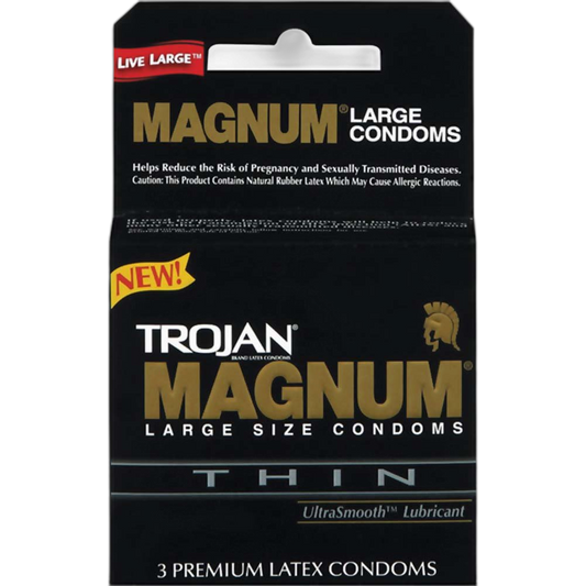 TROJAN Magnum Thin Lubricated Condoms, 3 Count