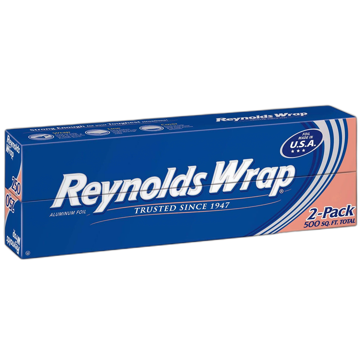 Reynolds Wrap Aluminum Foil, 500 sq ft,2 Count (Pack of 1)
