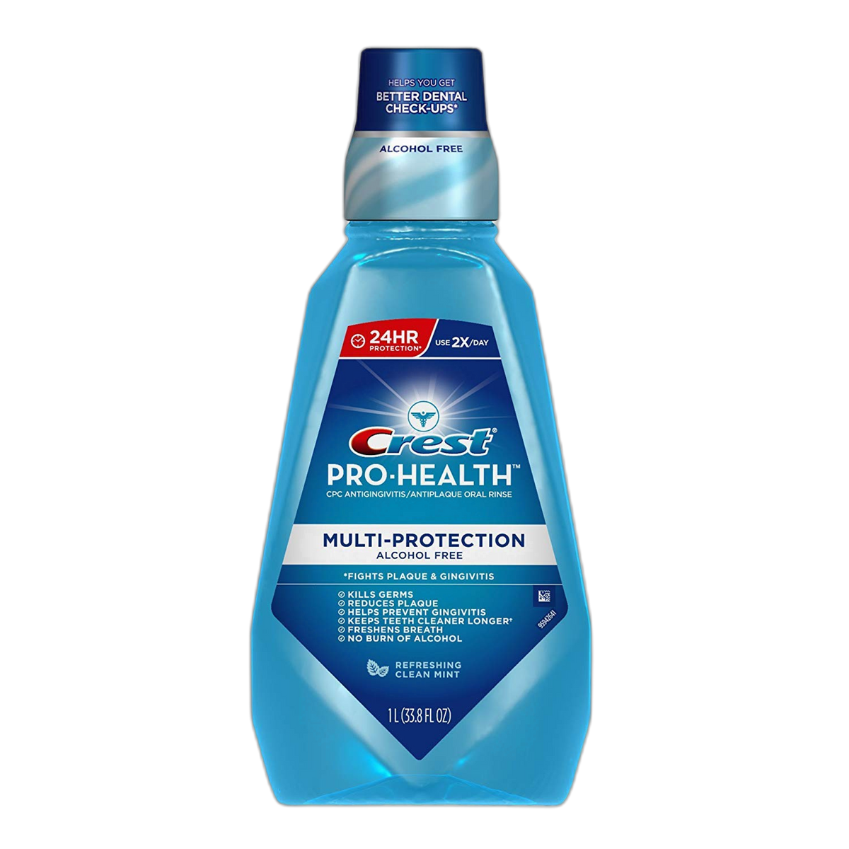 Crest Pro-Health 1 Liter Multi-Protection Refreshing Mouthwash, Clean Mint, 2.1875 Pound