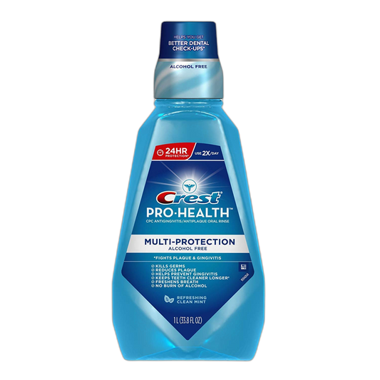Crest Pro-Health 1 Liter Multi-Protection Refreshing Mouthwash, Clean Mint, 2.1875 Pound