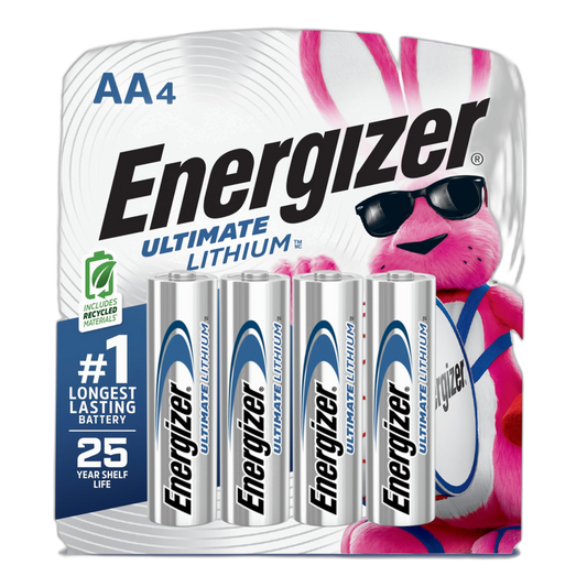 Energizer Ultimate Lithium AA Batteries (4 Pack), 1.5V Lithium Double A Batteries