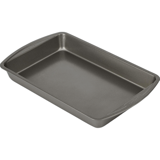 GoodCook 11" x 7" Nonstick Steel Cake Baking Pan, Multipurpose Nonstick Baking Pan for Brownies, Biscuits, and Cake, Gray