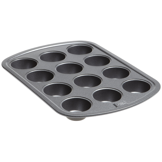 GoodCook Everyday Nonstick Steel Mini Muffin Pan , 12 cup, Gray