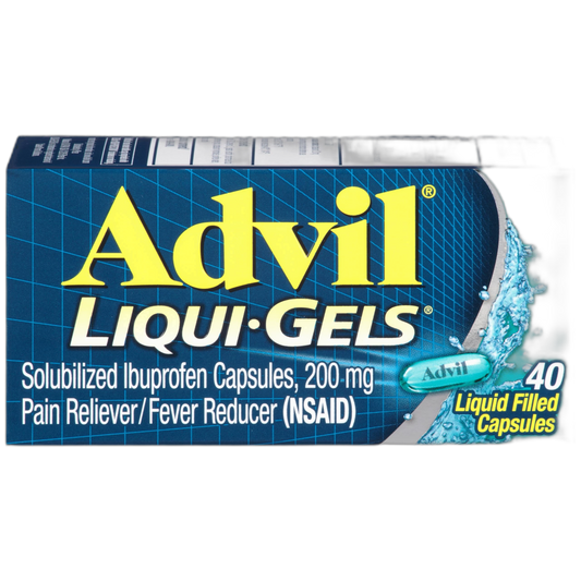 Advil Liqui-Gels Pain Reliever And Fever Reducer, Pain Medicine For Adults With Ibuprofen 200mg For Headache, Backache, Menstrual Pain And Joint Pain Relief - 40 Liquid Filled Capsules