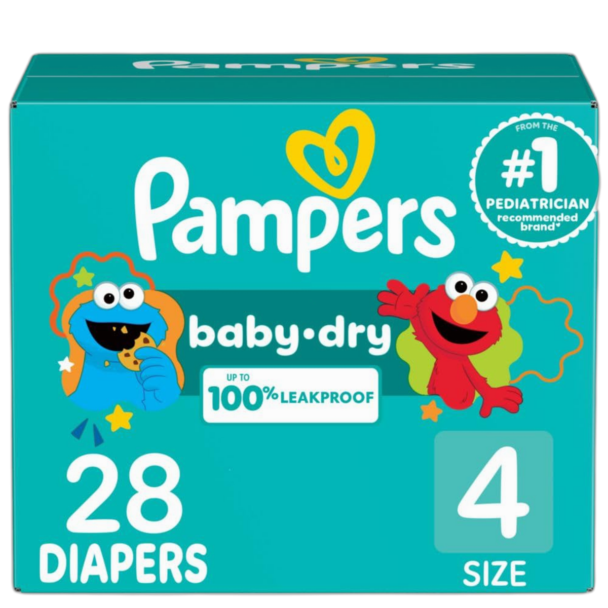 Pampers Diapers - Baby Dry - Size 4, 28 Count, Absorbent Disposable Infant Diaper (Packaging May Vary)