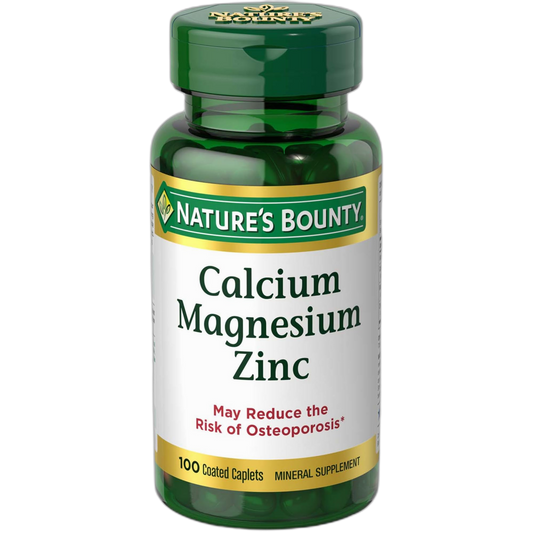Nature's Bounty Calcium Magnesium & Zinc Caplets, Immune & Supporting Bone Health, 100 Count