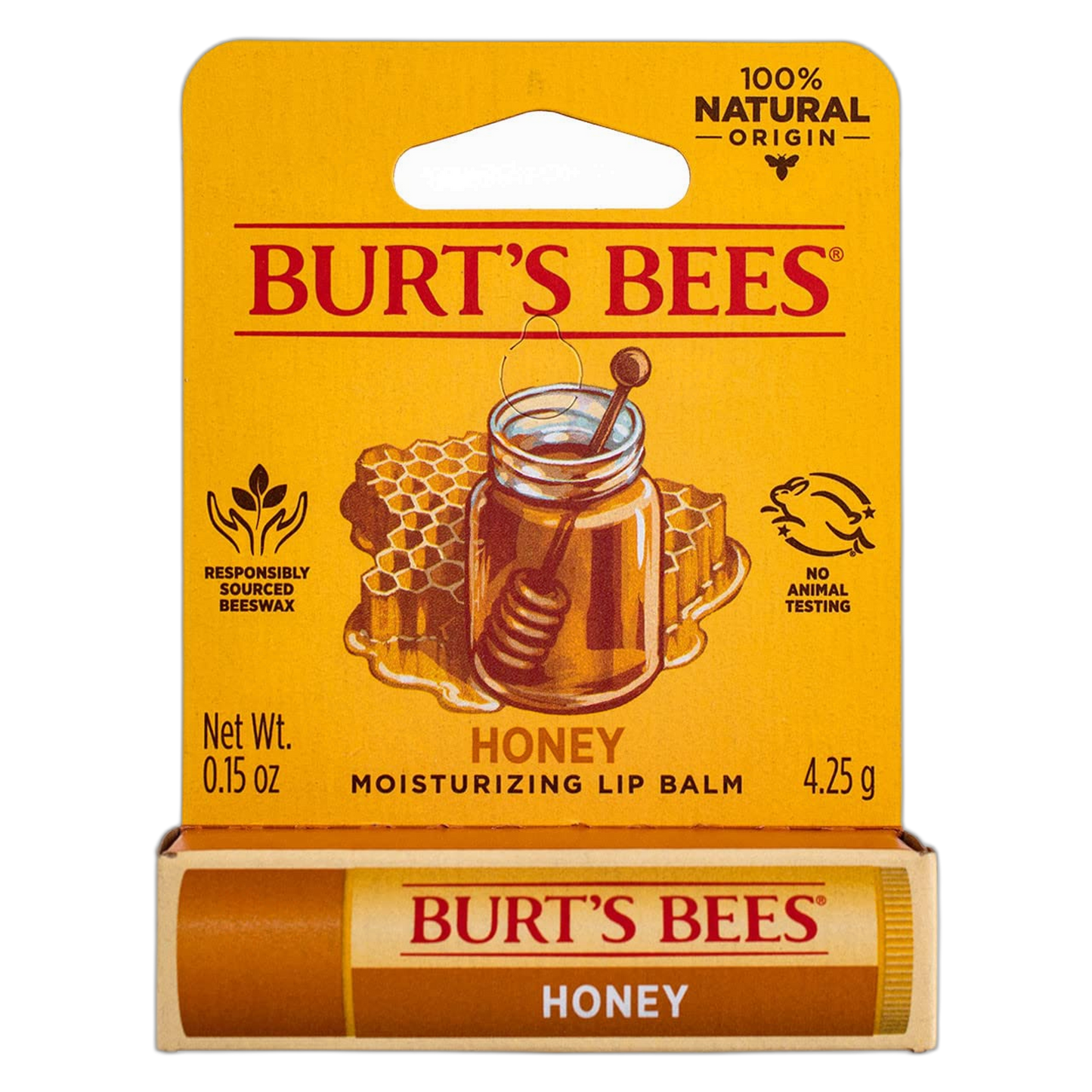 Burt's Bees Honey Moisturizing Lip Balm 0.15 oz (Pack of 4)