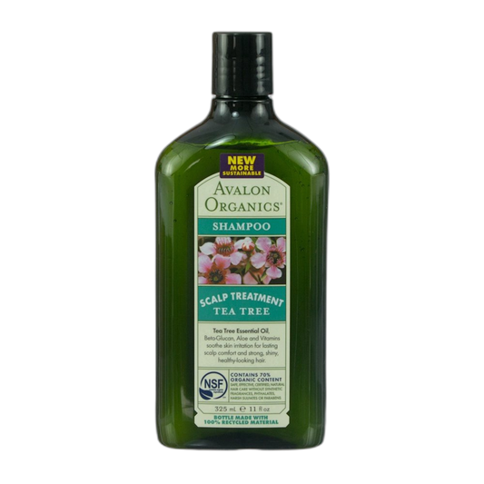 Avalon Organics Scalp Treatment Shampoo, Tea Tree, 11 Ounce (Pack of 6)